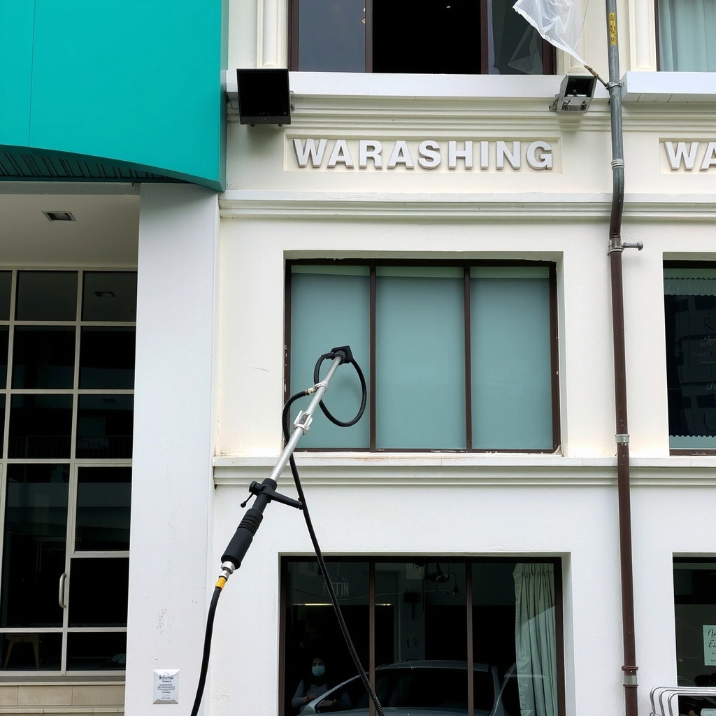 Commercial building exterior cleaning